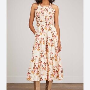 Sea New York Esme Apron Floral Print Halter Mid Dress NWT